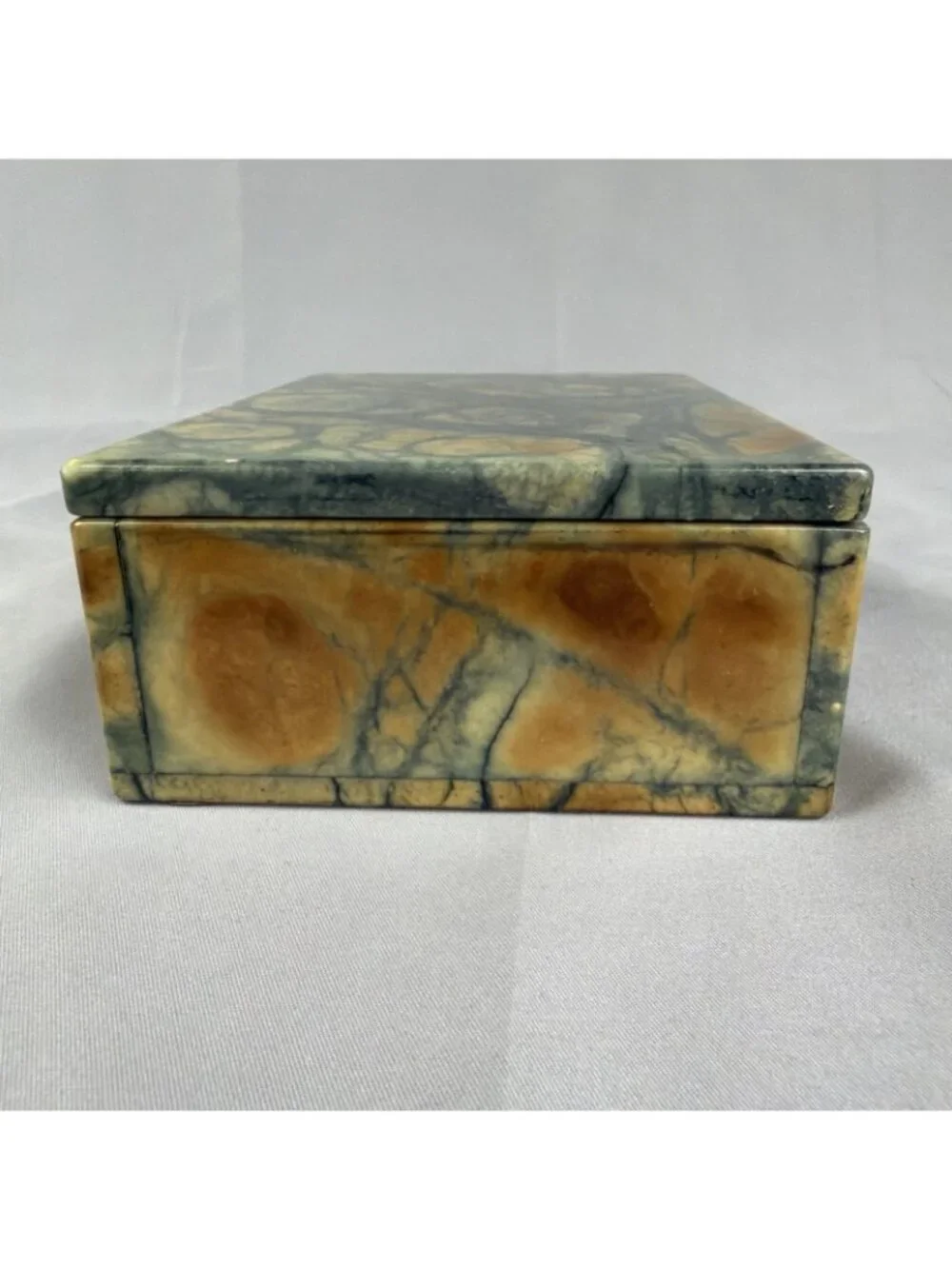 Marbel Stone Playing Card Box 2 Decks Case Trinket 4.5
